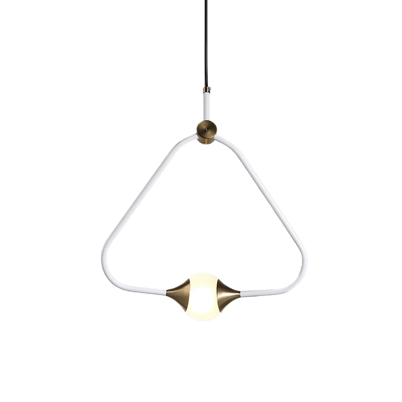 Frosted Glass Pendulum Ceiling Pendant Light With Minimalist Design - White