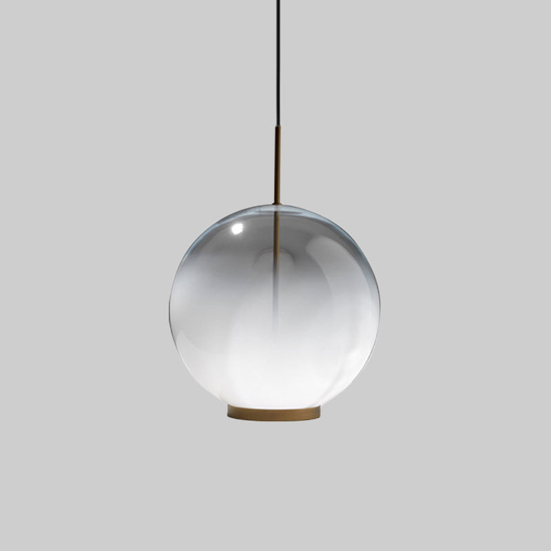 Sleek Sphere Pendant Light - Frosted Glass Single Bulb Dining Table Suspension