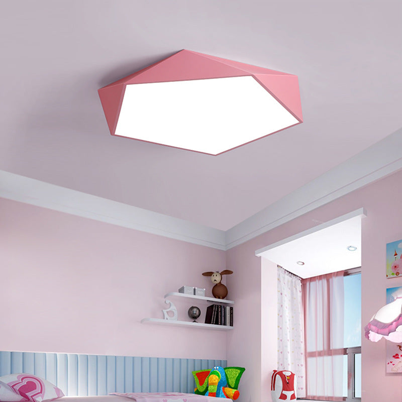 Sleek Acrylic Pentagon LED Flush Mount Ceiling Light with Nordic Design for Bathrooms