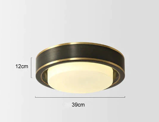 Simple Modern Black Copper Ceiling Lamp – Sleek Design for Living Rooms
