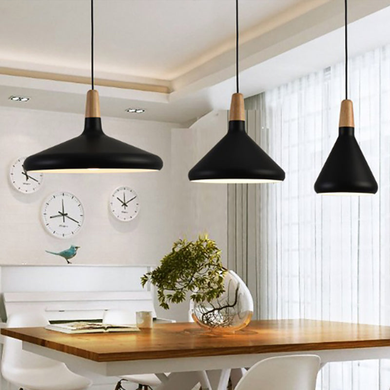 Algenib - Sleek Cone Shade Ceiling Light Simplicity Metallic 1 Head Dining Room Pendant Fixture