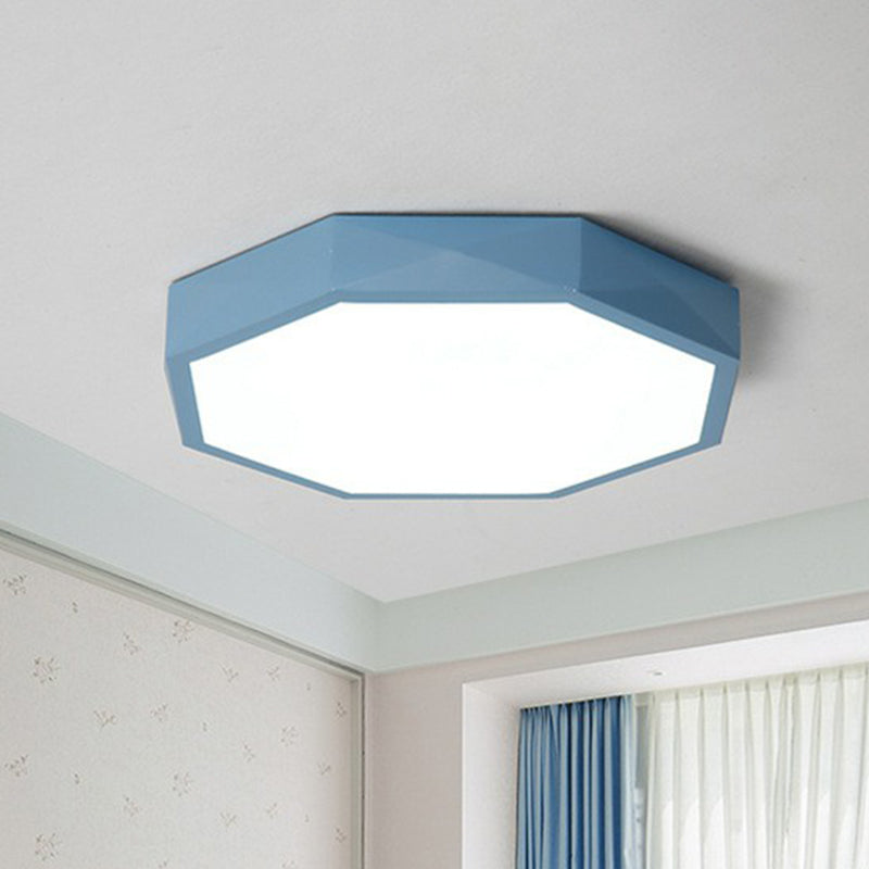 Sleek Octagon LED Flush Mount Lighting Fixture for Bedrooms