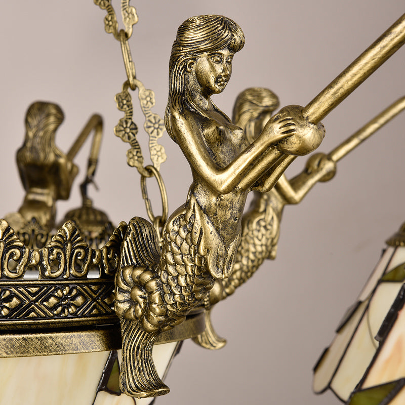 Classic Hand Cut Glass Beige Pendant Chandelier With Scalloped Edge
Note: Its Important To Include