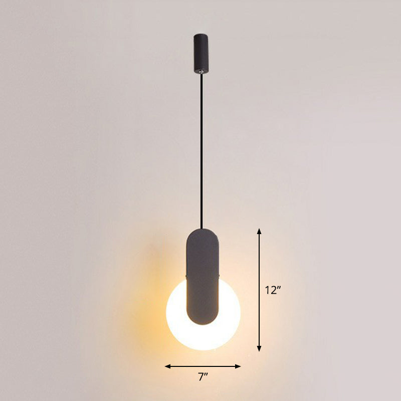 Nordic Style Acrylic Led Ceiling Pendant Light For Bedside Black / C