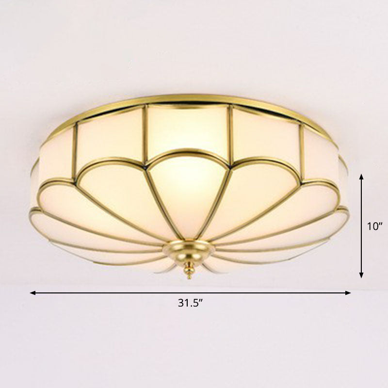 Minimalistic White Glass Flush Mount Ceiling Light Fixture 10 /