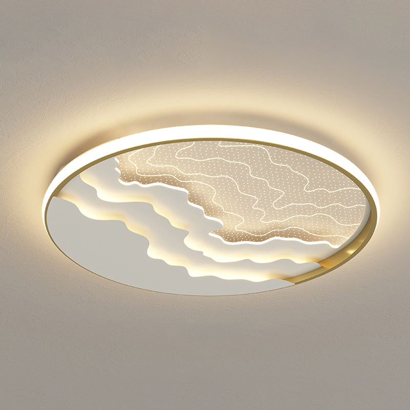 Modern LED Ceiling Light: Wavy Acrylic Flush Mount Lamp for Bedroom