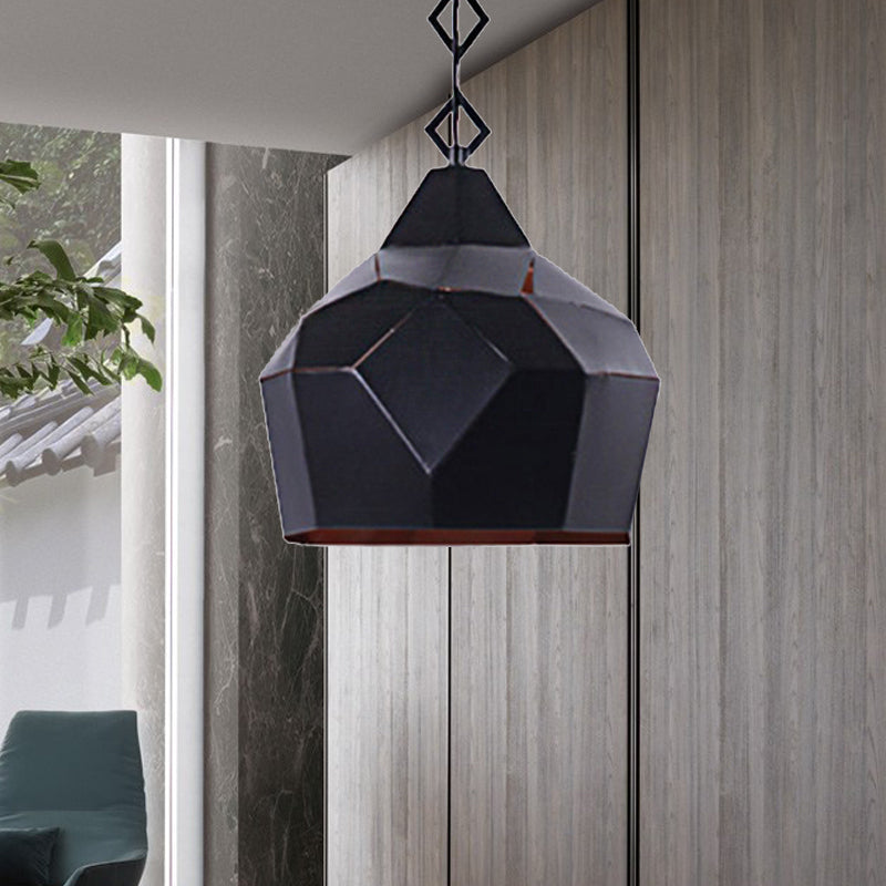 Teardrop Hanging Light For Restaurants - Elegant 1-Light Pendant Lamp With Metal Chain And Wrought