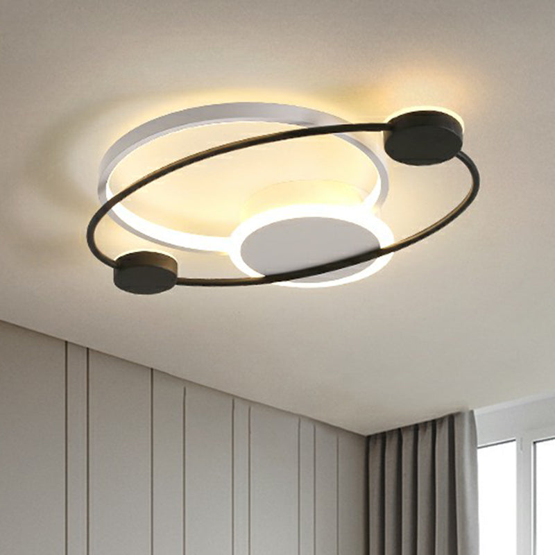 Plafonnier LED en acrylique Orbit - Montage encastré simple pour chambre à coucher