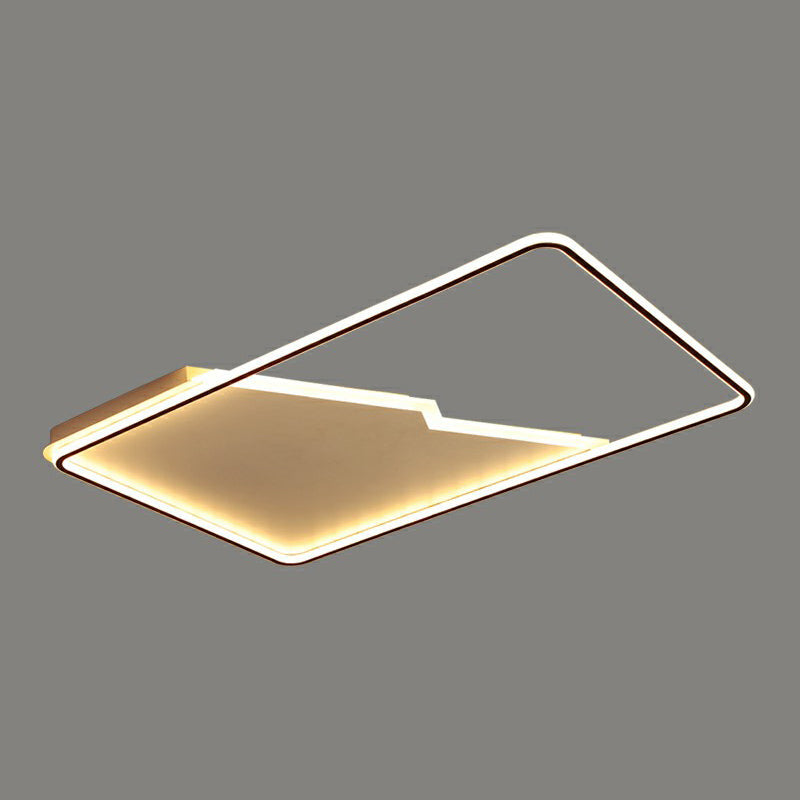 Simplicity Acrylic Rectangle Flush Mount LED Light - White Ceiling Fixture for Bedroom