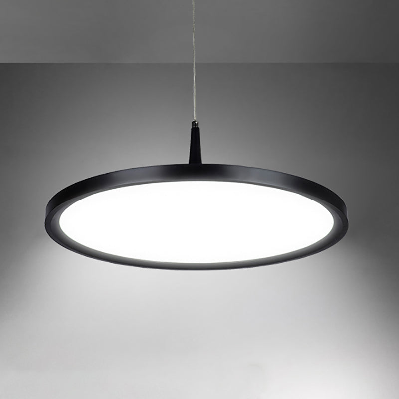 Led Office Pendant Lamp - Modern Simplicity White/Black Ceiling Light Fixture In Multiple Sizes