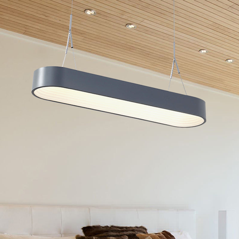Nordic Elliptical Pendant Light Fixture - Metal White/Gray Dining Room Ceiling Hanging Grey / 33.5