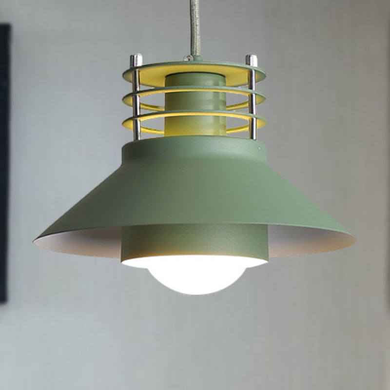 Nordic Style Conic Pendant Ceiling Light - 9/12 Dia Metal Suspension In Black/White Ideal For Living