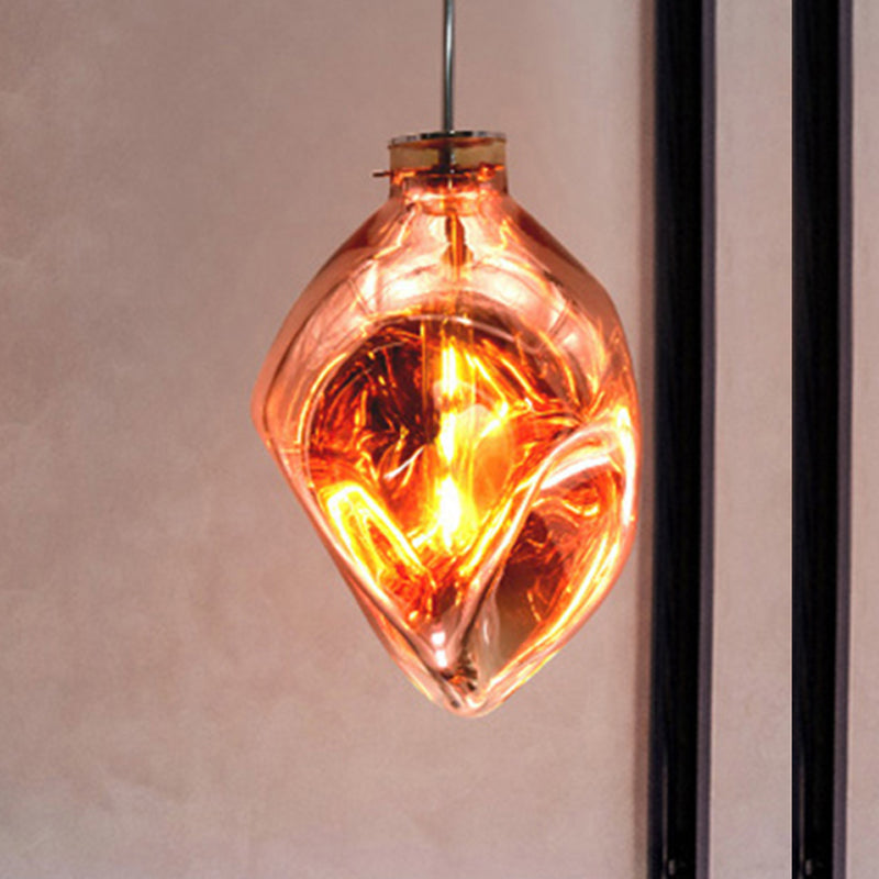 Abstract Shade Hanging Light: Contemporary Style Pendant Lamp With Hammered Glass - Ideal For Hotels