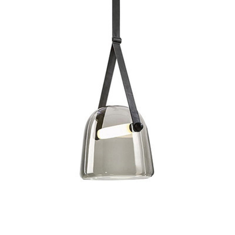 Led Glass Dome Pendant Light For Kitchen Island Grey / White