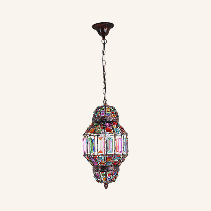 Vintage Metal Lantern Pendant Light With Down Lighting - Rustic 1 Bulb Ideal For Restaurants And