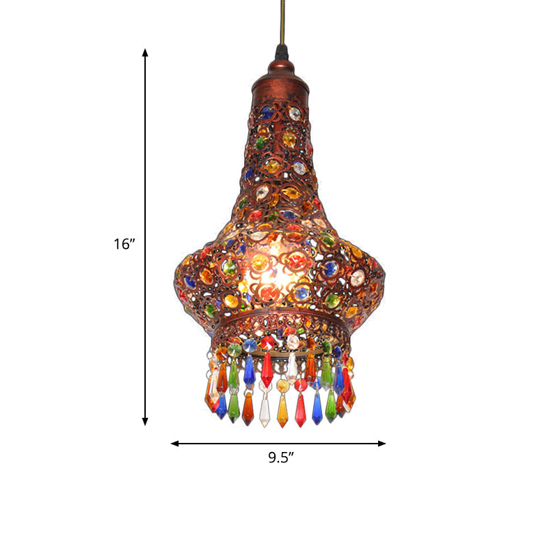 Vintage Copper Teardrop Pendant Light - Elegant Hallway Lighting Fixture
