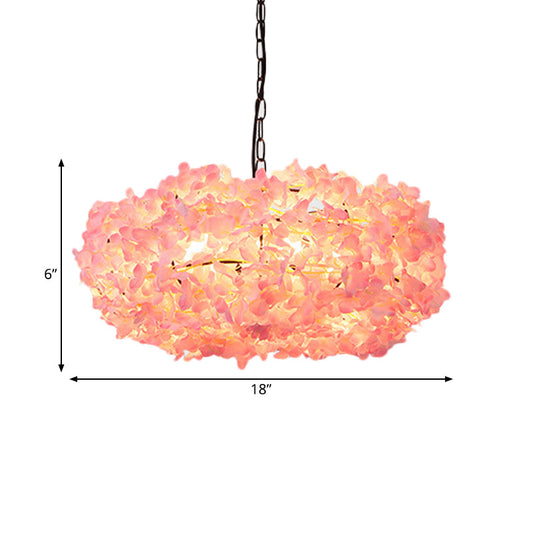 1 Bulb Industrial Flower Down Lighting Pendant Light in Black for Restaurants - Metal LED Fixture