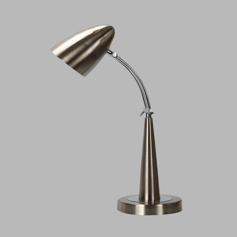 Vintage Silver Led Adjustable Desk Lamp For Living Room Or Reading