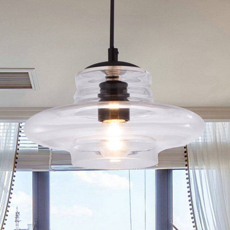 Modern Glass Pendant Light With Multiple Shapes And Colors Clear / Saucer