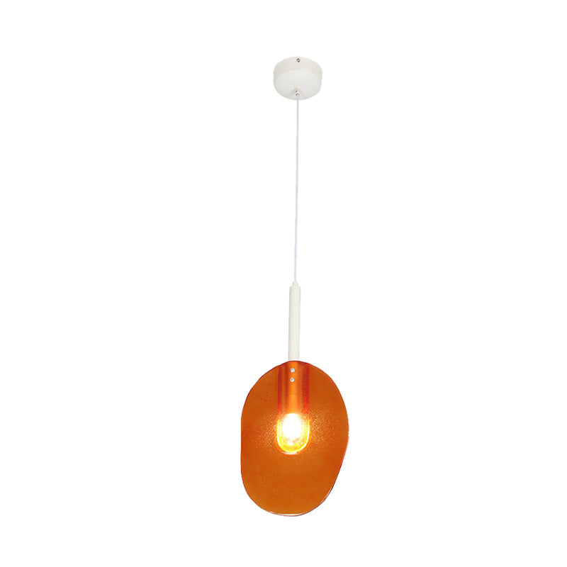 Modern Lollipop Glass Pendant Lamp - Minimalist Orange Light For Coffee Shop Ceiling
