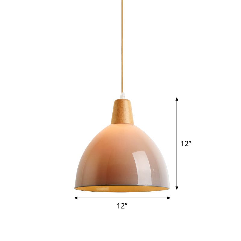 Modernist Acrylic Domed Pendant Lamp - Grey Bedside Ceiling Light