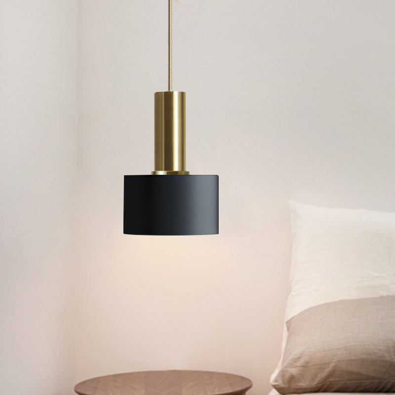 Modern Mini Pendant Light: Elegant Metallic Single Ceiling Hanging Light Gold-Black