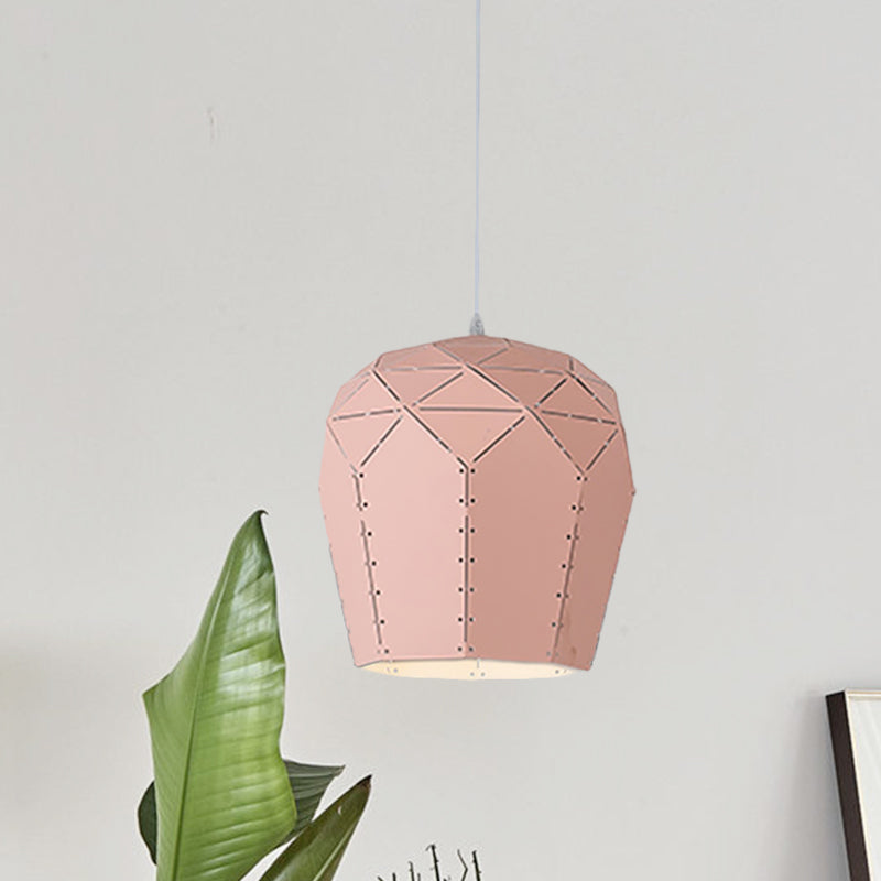 Modern Pink/Grey Wine Glass Pendant Light Fixture - Elegant 1-Light Ceiling Mount Pink