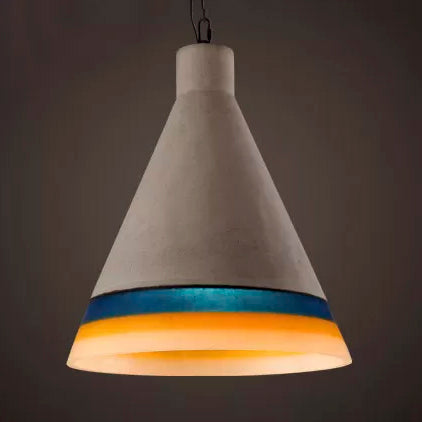 Mélodie Vintage Conic Pendant Light – Cement 1-Head Fixture for Restaurants