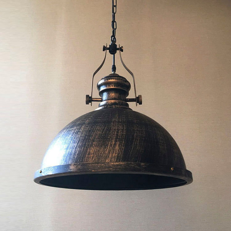 Farmhouse Style Antique Bronze Iron Ceiling Light - Single Head Pendant For Restaurants