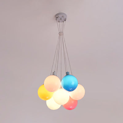 Nordic Style Acrylic Balloon Pendant Light - Multicolor Cluster Lamp