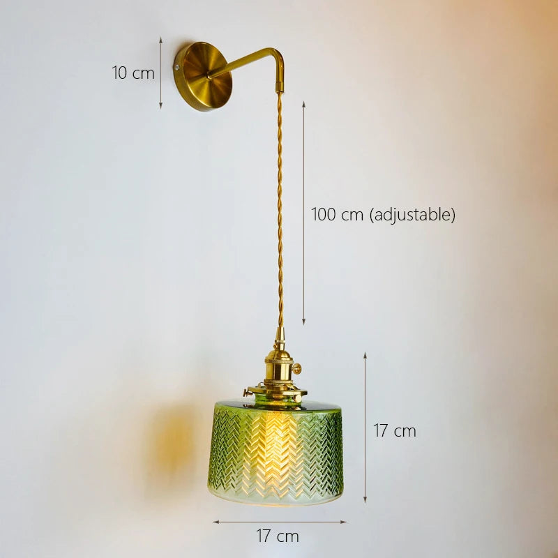 Home Deco Nordic Adjustable Glass Bedside Wall Lamp