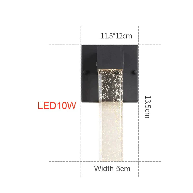 Applique murale d'extérieur à LED en aluminium, cristal IP65, étanche, pour balcon, jardin, 96 V, 220 V