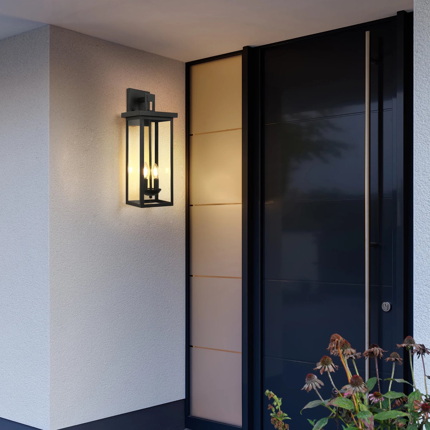 Home Deco 22" Outdoor Wall Lantern with Dusk to Dawn Sensor
