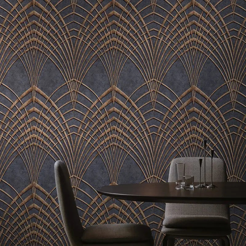 Joelle Metallic Abstract Geometric Wallpaper - Luxury Home Decor
