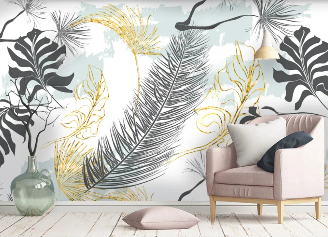 Emily's Self-Adhesive Southeast Green Leaf Forest Wallpaper