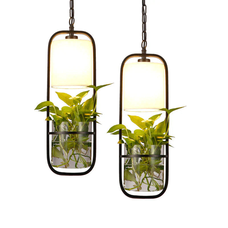 Lustre de fleurs et de plantes de jardin Salle à manger Chambre à coucher Couverture en tissu créatif Couloir Bar Balcon Lustre à eau en fer