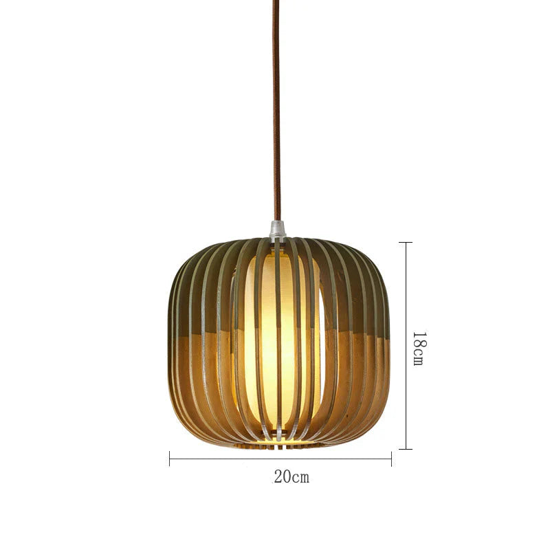 Simple linear lines Solid Wood Nordic Pendant
