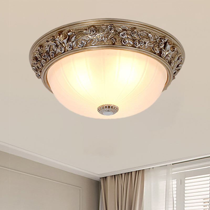 Minimalist Semi-Ball Ceiling Light: 2/3-Head Resin Fixture in Aged Silver (13"/16" Wide)