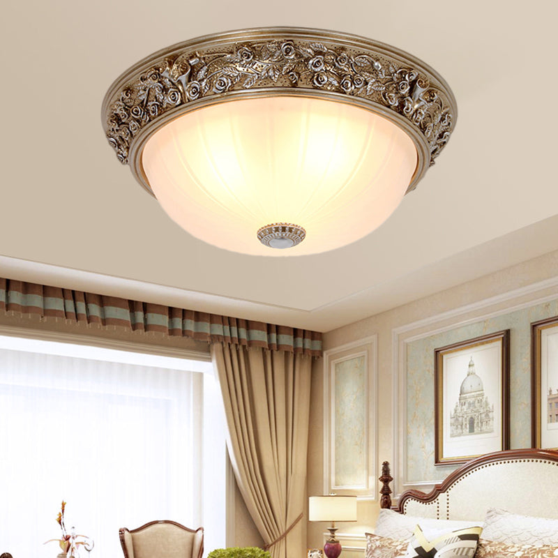 Minimalist Semi-Ball Ceiling Light: 2/3-Head Resin Fixture in Aged Silver (13"/16" Wide)
