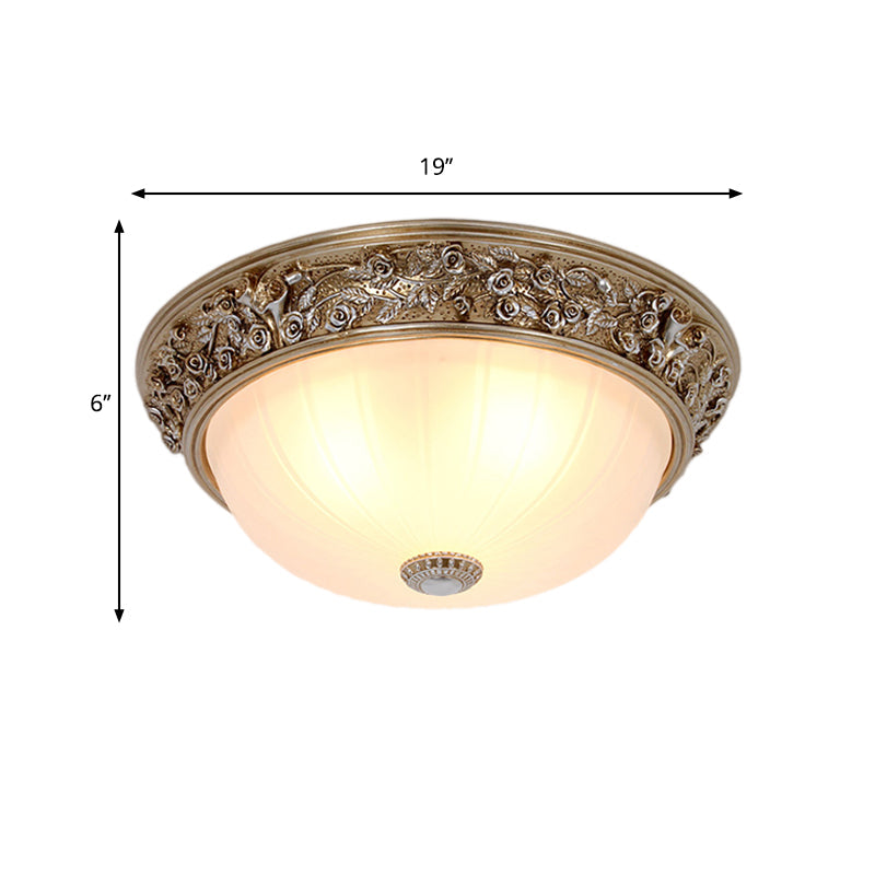 Minimalist Semi-Ball Ceiling Light: 2/3-Head Resin Fixture in Aged Silver (13"/16" Wide)