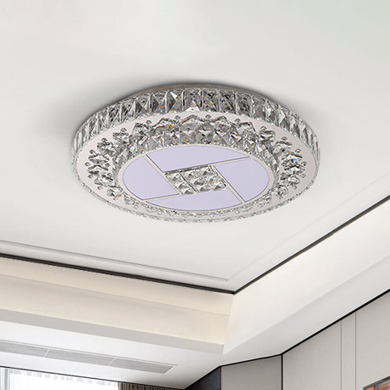 Minimalist Stainless Steel LED Pendant Light with Crystal Design