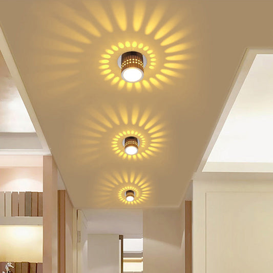 Color Changing LED Ceiling Light - Contemporary Metal Chrome Finish for Corridor