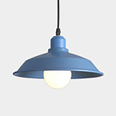 Metallic Pink/Yellow Pendant Light with Barn Lampshade - Retro Style Hanging Lamp for Bedside