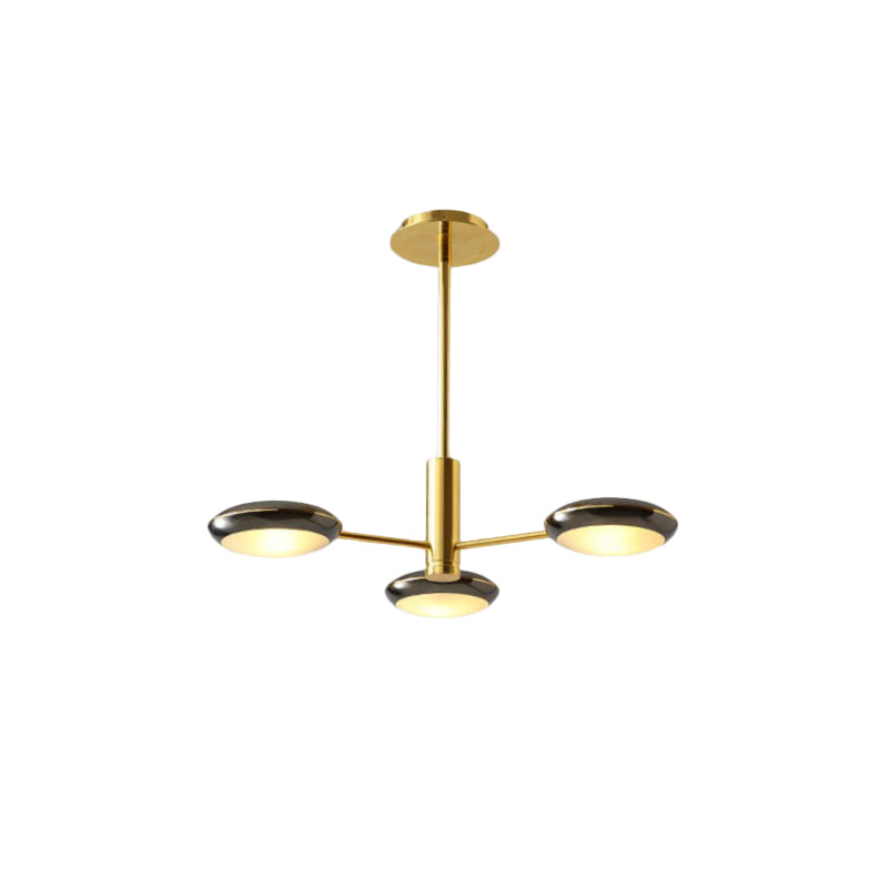 Modern Starburst Chandelier With Black/Silver Drum Shade - 3/4/5 Heads Ceiling Light For Living Room