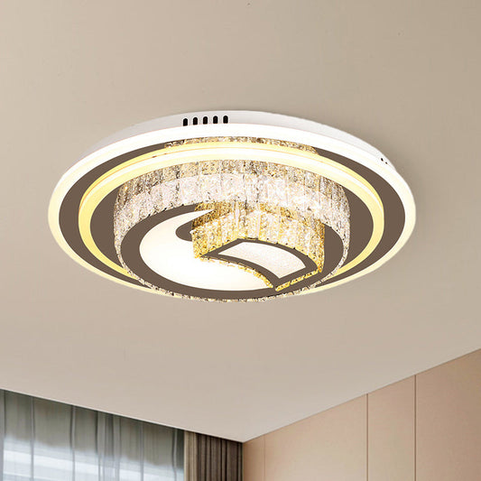 Beveled Glass Crystal LED Bedroom Ceiling Light