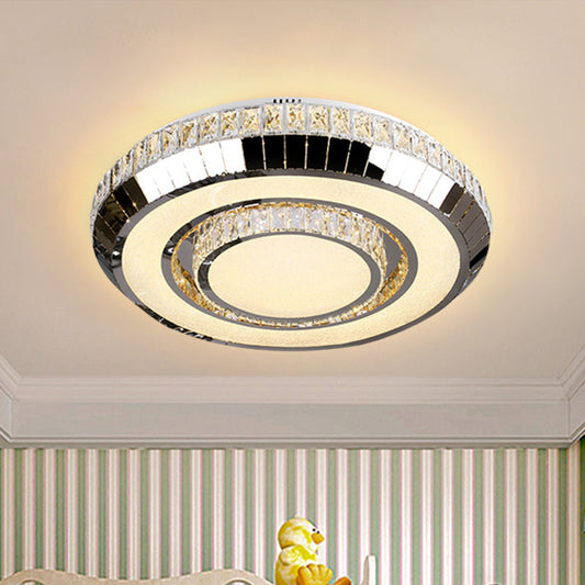 Stainless Steel LED Ceiling light with Beveled Glass Crystal