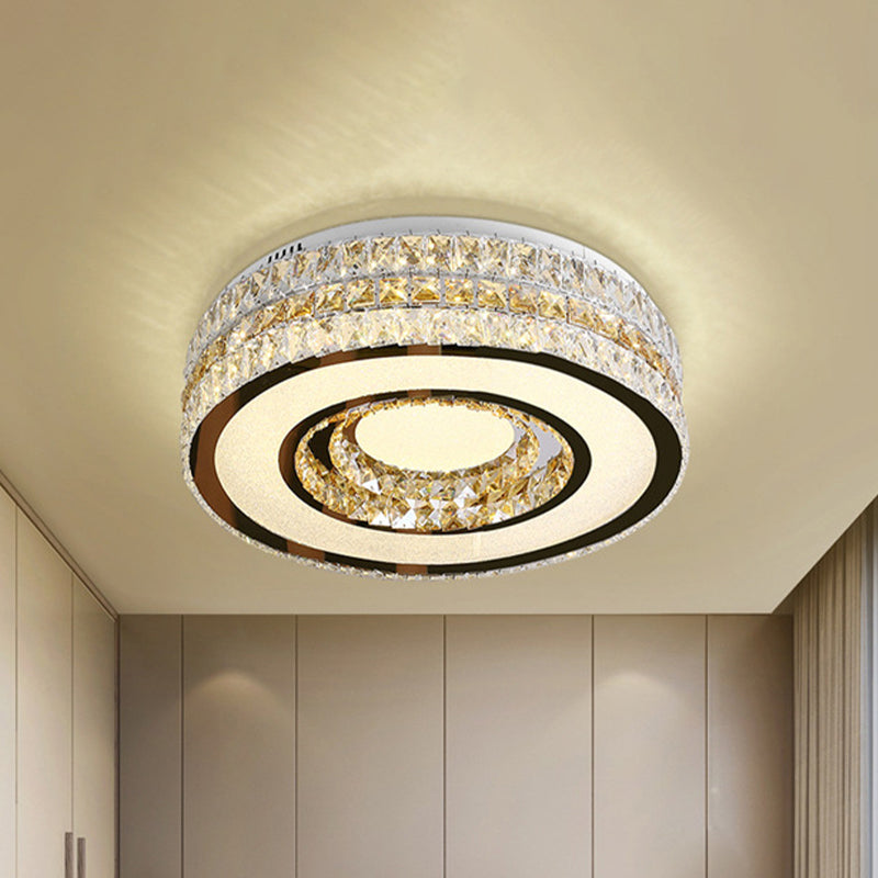 Crystal-Encrusted LED Ceiling Lamp for Minimalist Bedroom Design