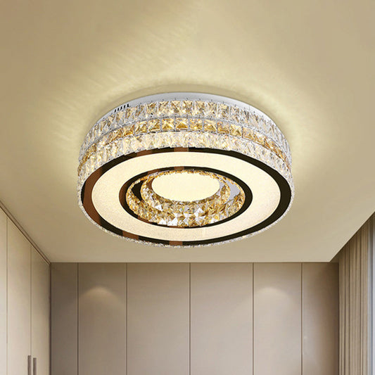 Crystal-Encrusted LED Ceiling Lamp for Minimalist Bedroom Design