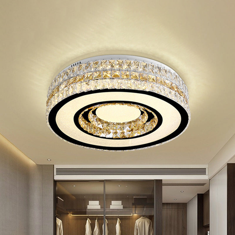 Crystal-Encrusted LED Ceiling Lamp for Minimalist Bedroom Design