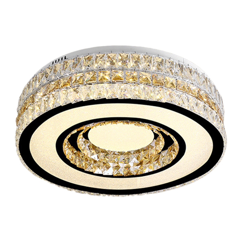 Crystal-Encrusted LED Ceiling Lamp for Minimalist Bedroom Design